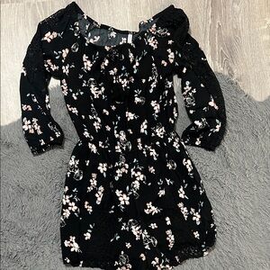 Xhilaration Black Floral Romper